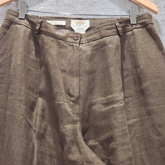 Vintage Talbots Irish Linen Classic Fit High Rise Wide Leg Pants Size 16W Career - Picture 2 of 14